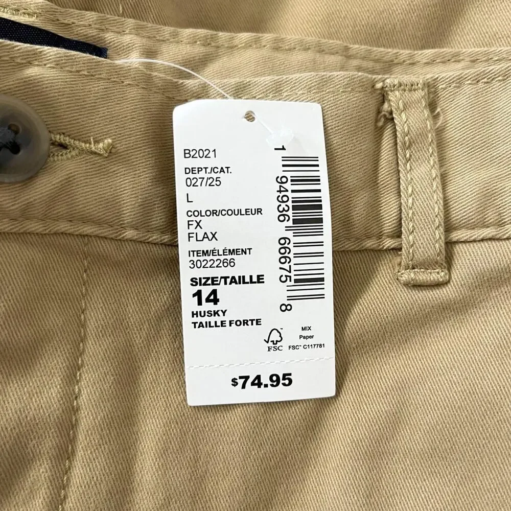 NWT The Children's Place Boys Uniform Stretch Chino Shorts 3-Pack tan Size 14 H